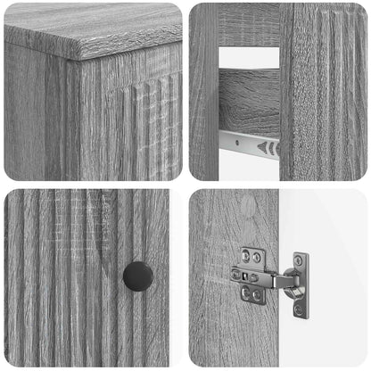 vidaXL 4 Piece Bathroom Cabinet Set EDE Grey Sonoma Engineered Wood