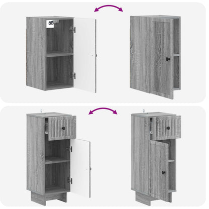 vidaXL 4 Piece Bathroom Cabinet Set EDE Grey Sonoma Engineered Wood