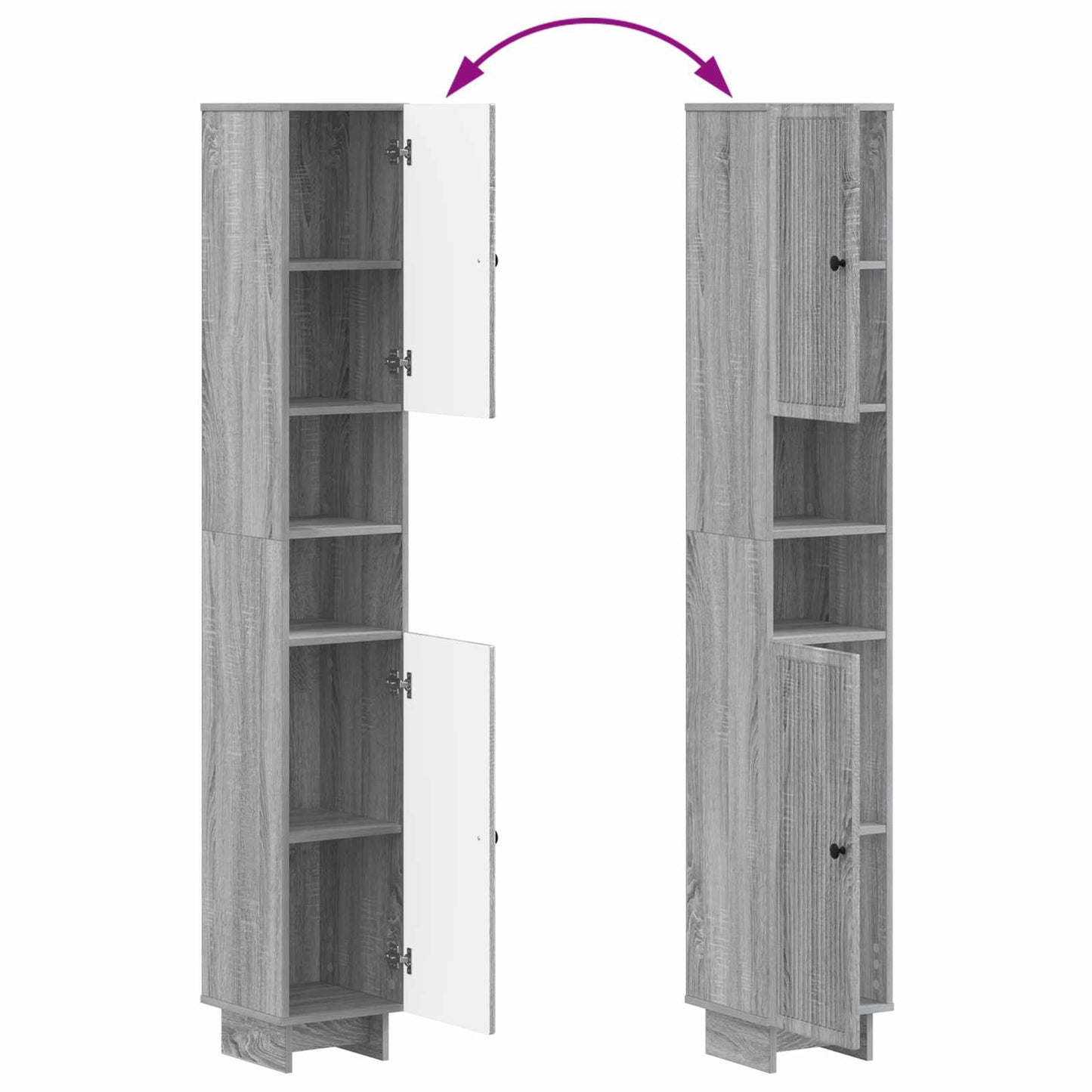 vidaXL 4 Piece Bathroom Cabinet Set EDE Grey Sonoma Engineered Wood