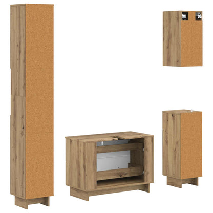 vidaXL 4 Piece Bathroom Cabinet Set EDE Artisan Oak Engineered Wood