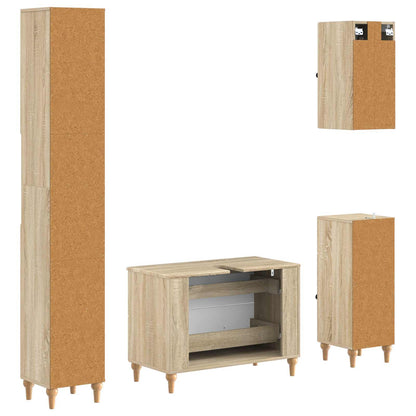 vidaXL 4 Piece Bathroom Cabinet Set ALKMAAR Sonoma Oak Engineered Wood