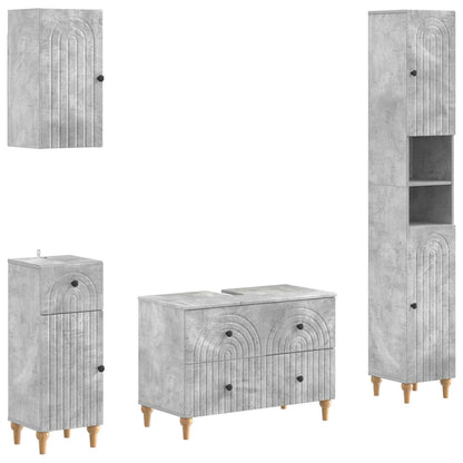 vidaXL 4 Piece Bathroom Cabinet Set ALKMAAR Concrete Grey