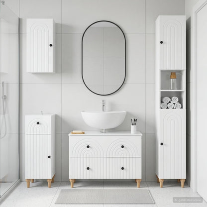 vidaXL 4 Piece Bathroom Cabinet Set ALKMAAR High Gloss White