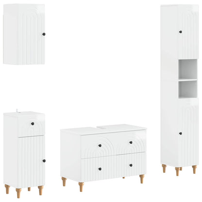 vidaXL 4 Piece Bathroom Cabinet Set ALKMAAR High Gloss White