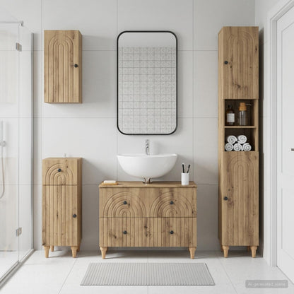 vidaXL 4 Piece Bathroom Cabinet Set ALKMAAR Artisan Oak