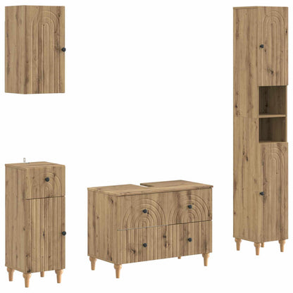 vidaXL 4 Piece Bathroom Cabinet Set ALKMAAR Artisan Oak