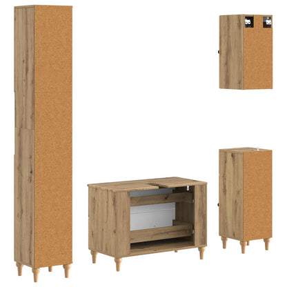vidaXL 4 Piece Bathroom Cabinet Set ALKMAAR Artisan Oak