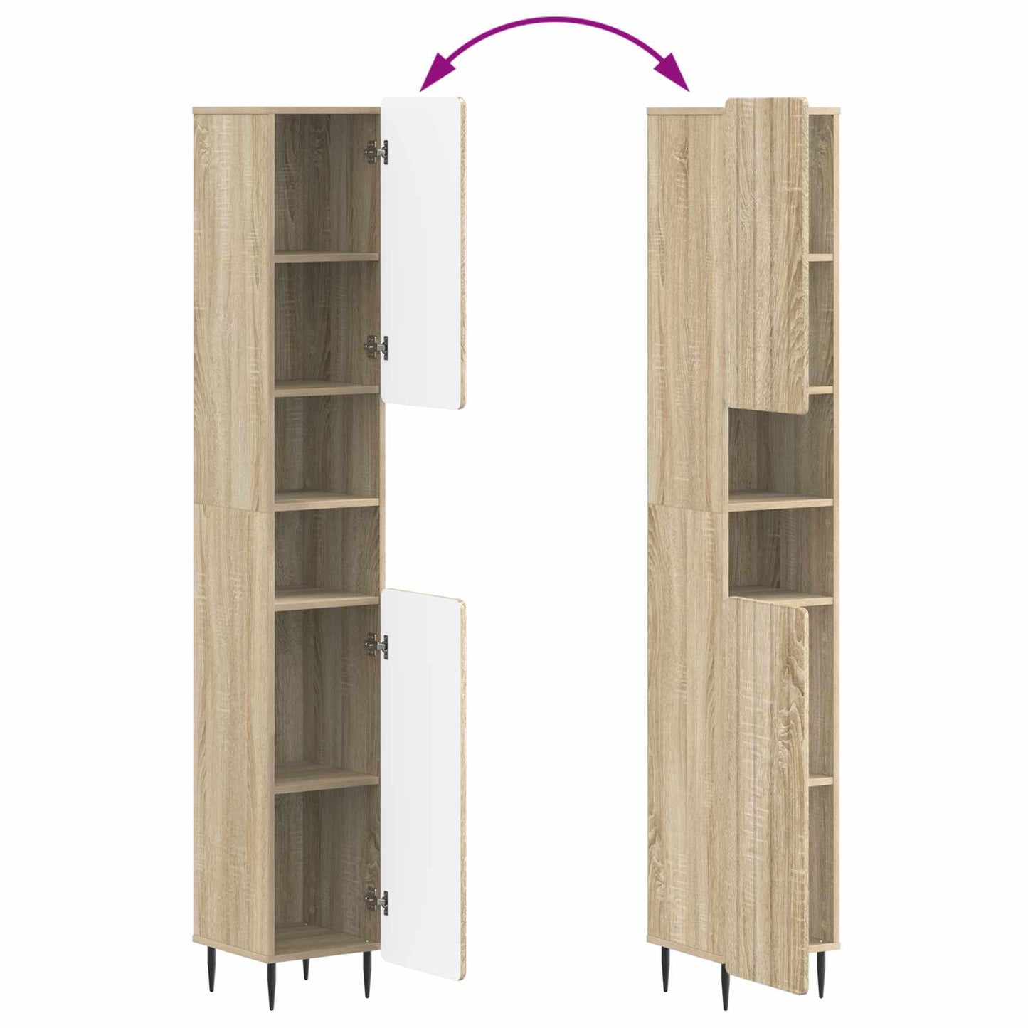vidaXL 4 Piece Bathroom Cabinet Set ZWOLLE Sonoma Oak Engineered Wood