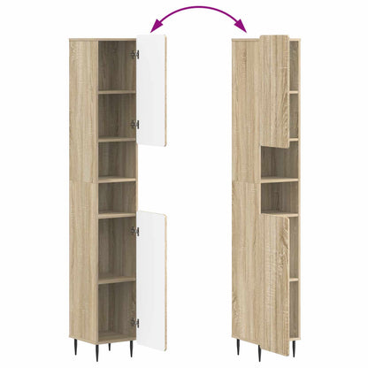 vidaXL 4 Piece Bathroom Cabinet Set ZWOLLE Sonoma Oak Engineered Wood