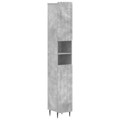 vidaXL 4 Piece Bathroom Cabinet Set ZWOLLE Concrete Grey