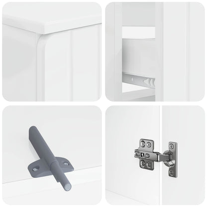 vidaXL 4 Piece Bathroom Cabinet Set ZWOLLE High Gloss White