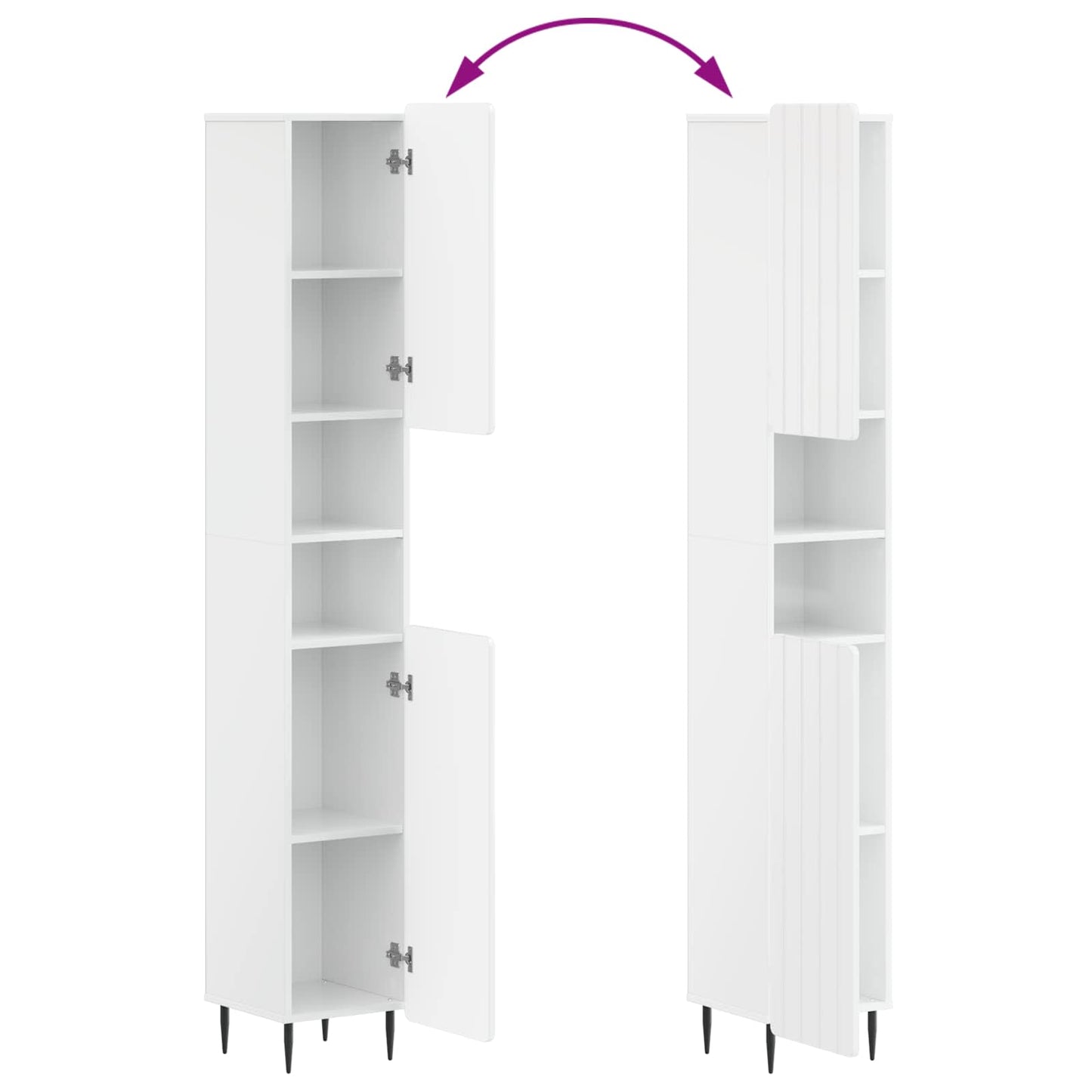 vidaXL 4 Piece Bathroom Cabinet Set ZWOLLE High Gloss White