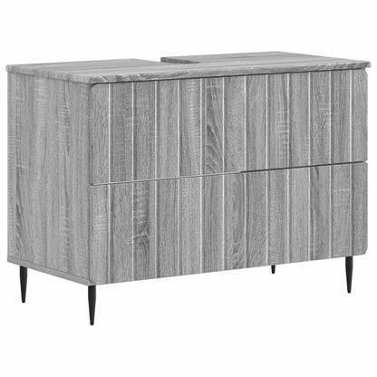 vidaXL 4 Piece Bathroom Cabinet Set ZWOLLE Grey Sonoma Engineered Wood