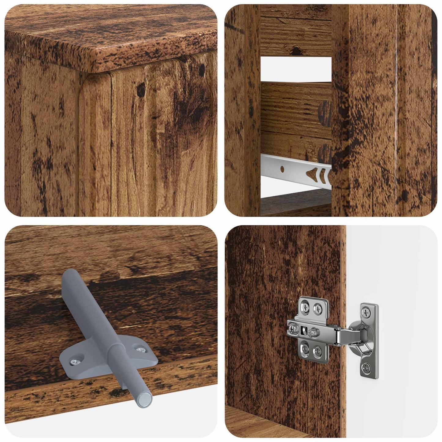 vidaXL 4 Piece Bathroom Cabinet Set ZWOLLE Old Wood Engineered Wood