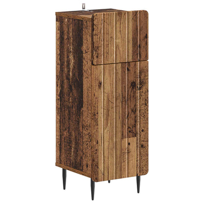 vidaXL 4 Piece Bathroom Cabinet Set ZWOLLE Old Wood Engineered Wood