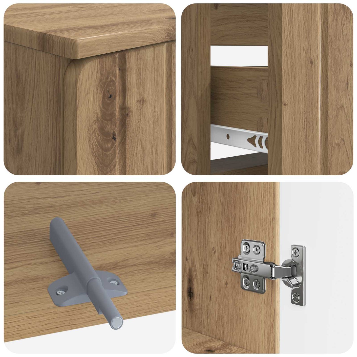 vidaXL 4 Piece Bathroom Cabinet Set ZWOLLE Artisan Oak Engineered Wood