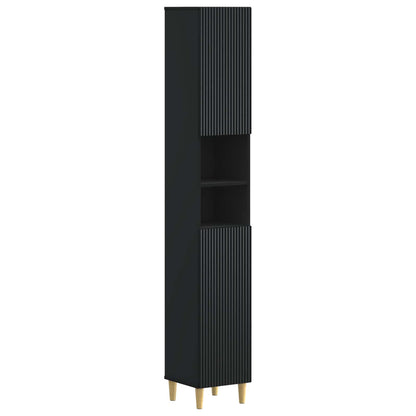 vidaXL 4 Piece Bathroom Cabinet Set ARNHEM Black Engineered Wood