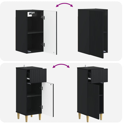 vidaXL 4 Piece Bathroom Cabinet Set ARNHEM Black Engineered Wood