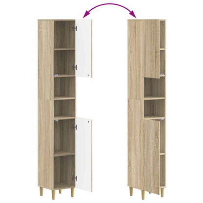vidaXL 4 Piece Bathroom Cabinet Set ARNHEM Sonoma Oak Engineered Wood