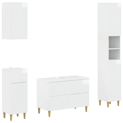 vidaXL 4 Piece Bathroom Cabinet Set ARNHEM High Gloss White