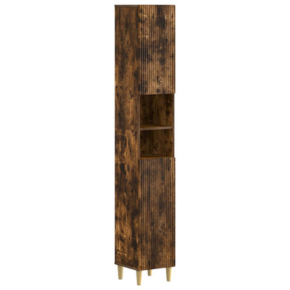 vidaXL 4 Piece Bathroom Cabinet Set ARNHEM Smoked Oak Engineered Wood