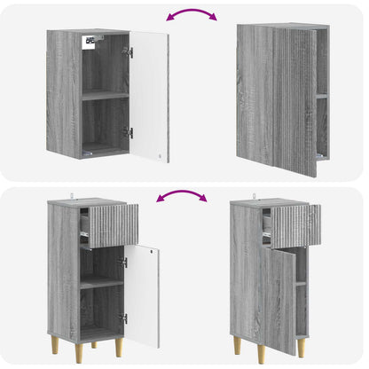 vidaXL 4 Piece Bathroom Cabinet Set ARNHEM Grey Sonoma Engineered Wood