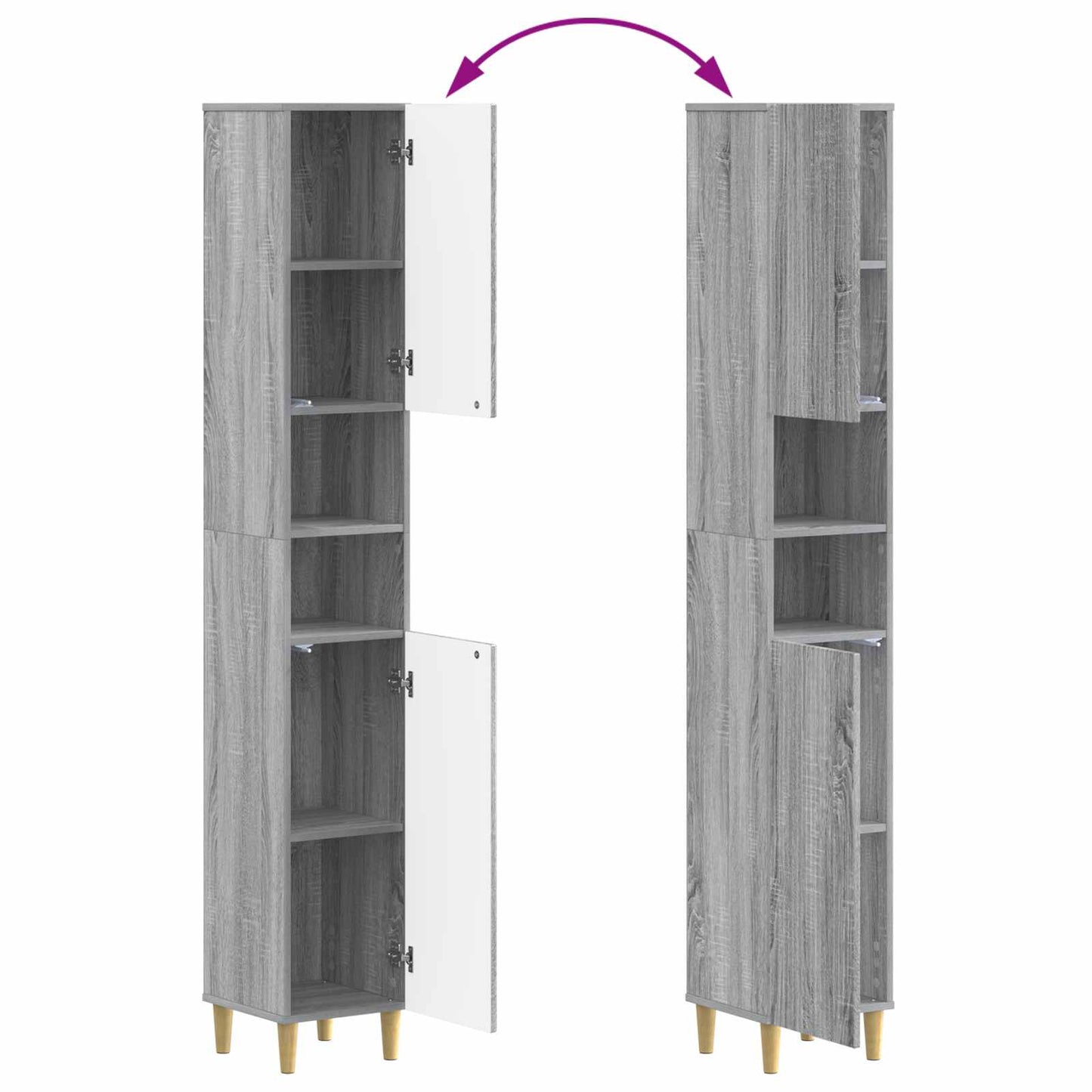 vidaXL 4 Piece Bathroom Cabinet Set ARNHEM Grey Sonoma Engineered Wood