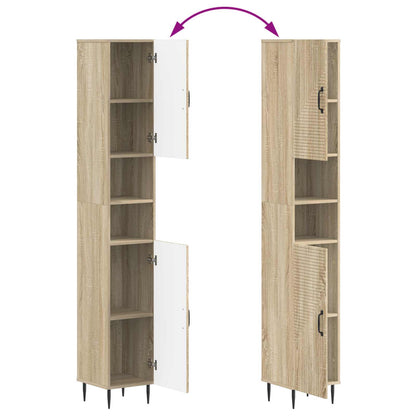 vidaXL 4 Piece Bathroom Cabinet Set HAARLEM Sonoma Oak Engineered Wood