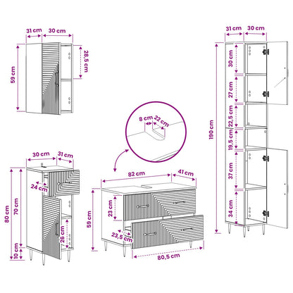 vidaXL 4 Piece Bathroom Cabinet Set HAARLEM Sonoma Oak Engineered Wood