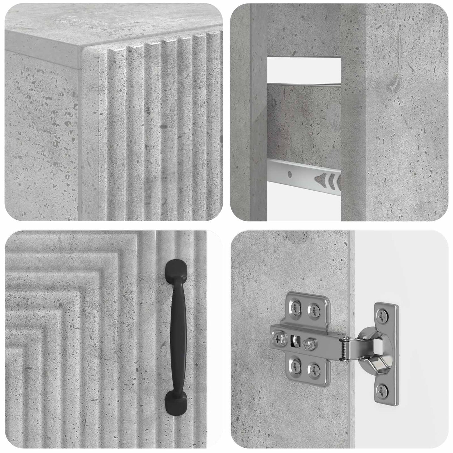 vidaXL 4 Piece Bathroom Cabinet Set HAARLEM Concrete Grey