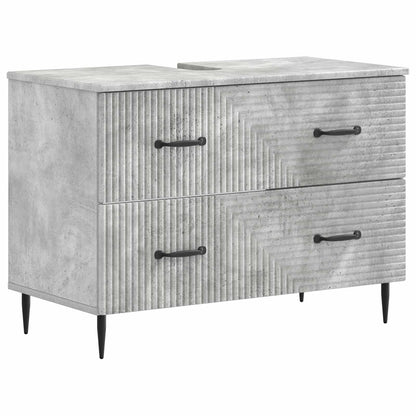 vidaXL 4 Piece Bathroom Cabinet Set HAARLEM Concrete Grey