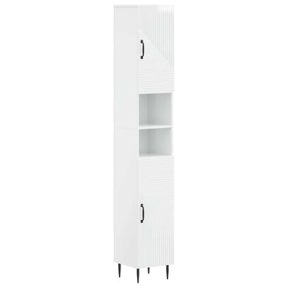 vidaXL 4 Piece Bathroom Cabinet Set HAARLEM High Gloss White