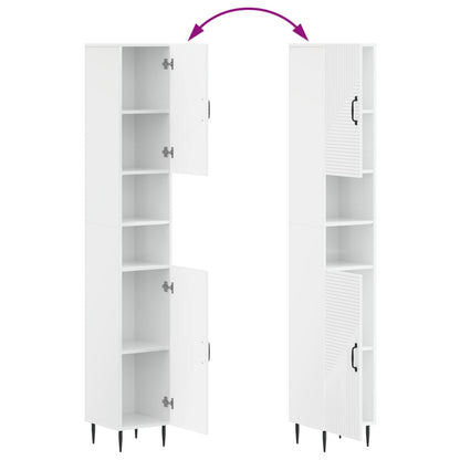 vidaXL 4 Piece Bathroom Cabinet Set HAARLEM High Gloss White