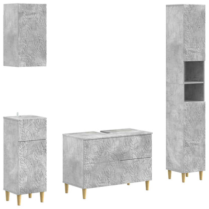 vidaXL 4 Piece Bathroom Cabinet Set DELFT Concrete Grey