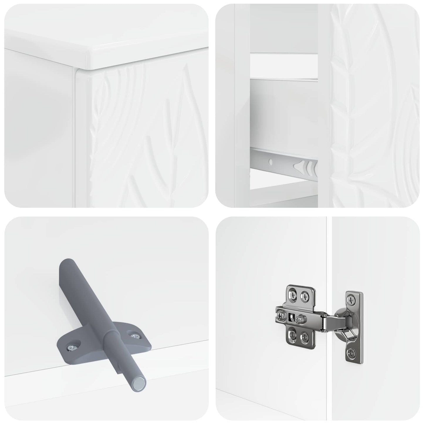 vidaXL 4 Piece Bathroom Cabinet Set DELFT High Gloss White