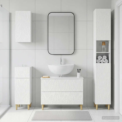 vidaXL 4 Piece Bathroom Cabinet Set DELFT High Gloss White