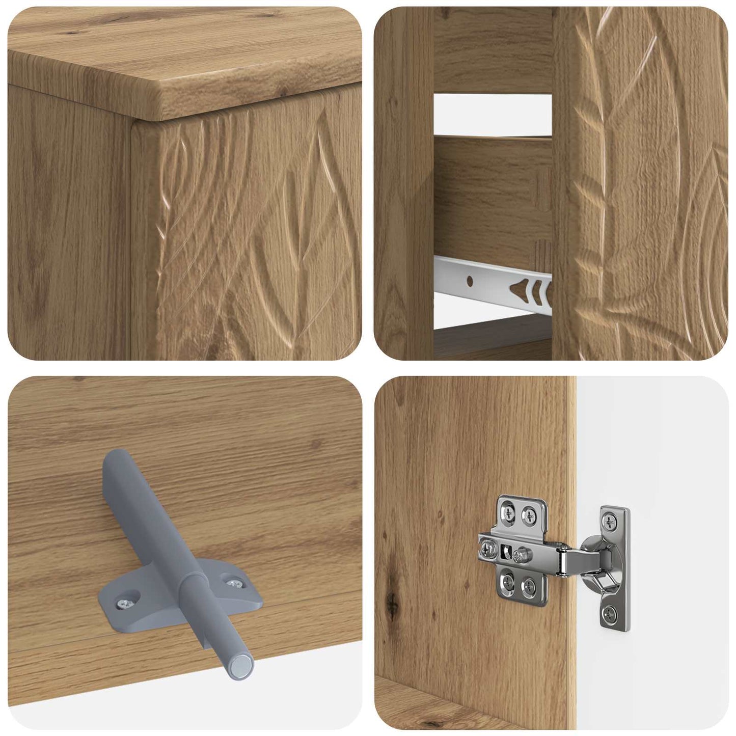vidaXL 4 Piece Bathroom Cabinet Set DELFT Artisan Oak Engineered Wood