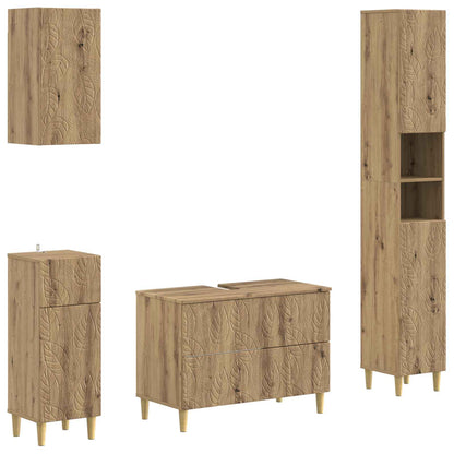vidaXL 4 Piece Bathroom Cabinet Set DELFT Artisan Oak Engineered Wood