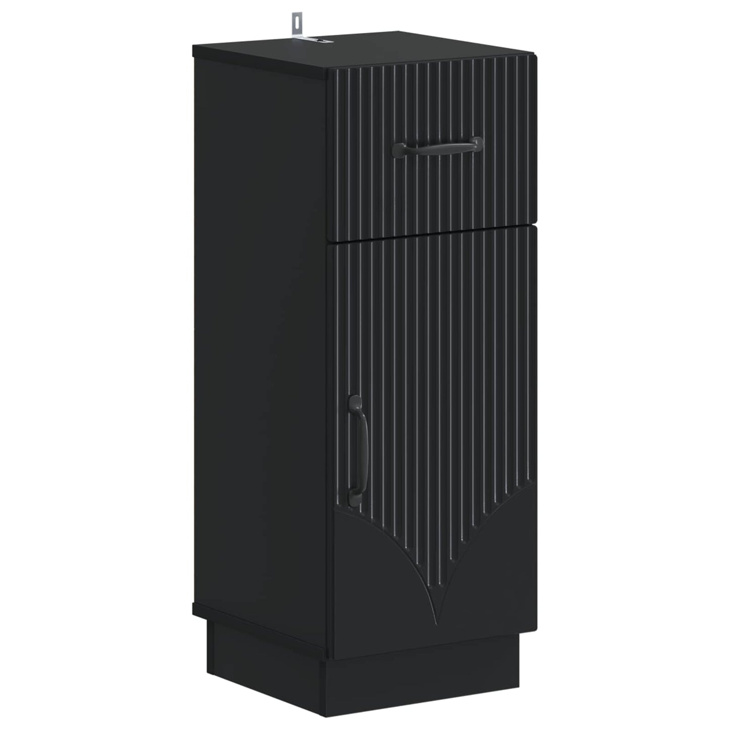vidaXL 4 Piece Bathroom Cabinet Set HOORN Black Engineered Wood