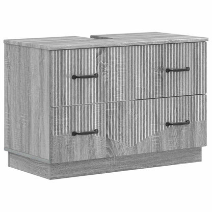 vidaXL 4 Piece Bathroom Cabinet Set HOORN Grey Sonoma Engineered Wood