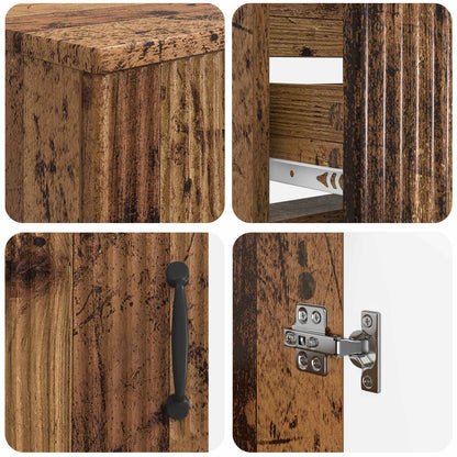 vidaXL 4 Piece Bathroom Cabinet Set HOORN Old Wood Engineered Wood