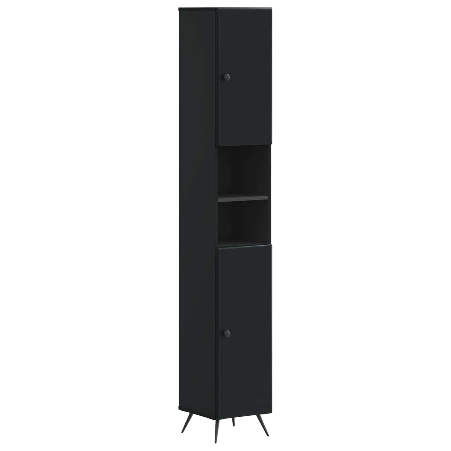 vidaXL 4 Piece Bathroom Cabinet Set BREDA Black Engineered Wood
