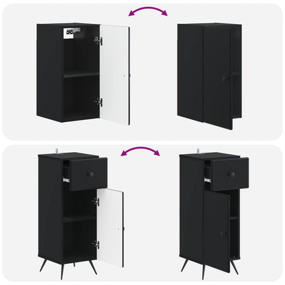 vidaXL 4 Piece Bathroom Cabinet Set BREDA Black Engineered Wood