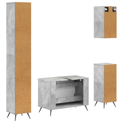 vidaXL 4 Piece Bathroom Cabinet Set BREDA Concrete Grey