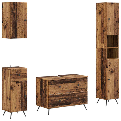 vidaXL 4 Piece Bathroom Cabinet Set BREDA Old Wood Engineered Wood