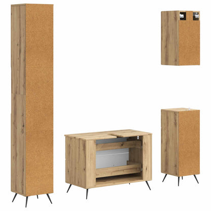 vidaXL 4 Piece Bathroom Cabinet Set BREDA Artisan Oak Engineered Wood