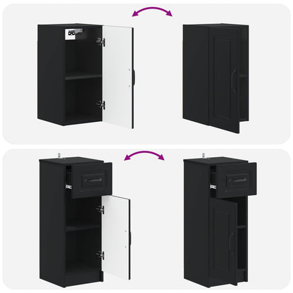 vidaXL 4 Piece Bathroom Cabinet Set UTRECHT Black Engineered Wood