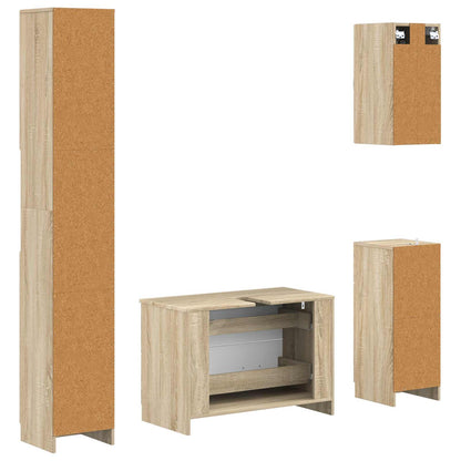 vidaXL 4 Piece Bathroom Cabinet Set UTRECHT Sonoma Oak Engineered Wood