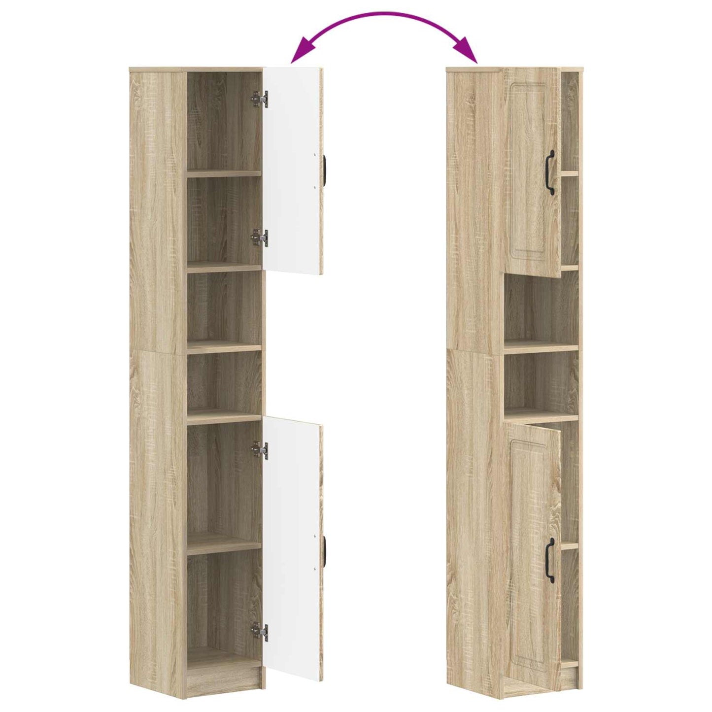 vidaXL 4 Piece Bathroom Cabinet Set UTRECHT Sonoma Oak Engineered Wood