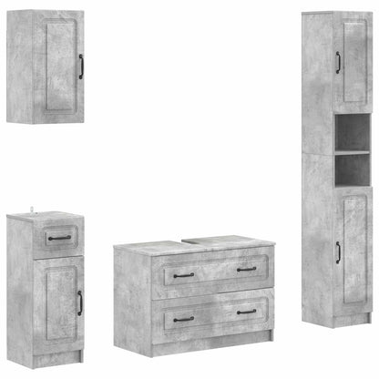 vidaXL 4 Piece Bathroom Cabinet Set UTRECHT Concrete Grey